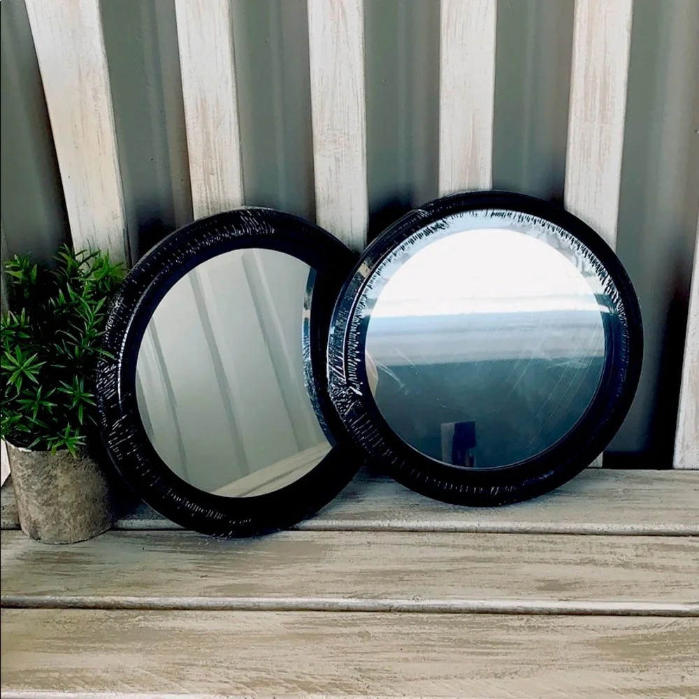 Round Shaped-Black Mirrors - 2pcs Set 🪞🆕🪞 9.625-inch each
